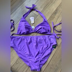 Wild Fable Vibrant Purple Swimwear Plus 3X Bottoms 2X Top